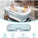 Swanew - baignoire bb baignoire pliable pour adulte mobile baignoire portable avec couverture rouleaux ...