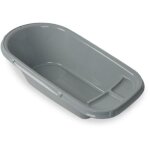 Baignoire bb thermobaby luxe gris charme - taille adapte - stable et robuste - bouchon de vidange