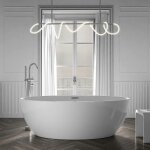 Bernstein - baignoire lot en acrylique destino blanc - 175x100cm - avec ou sans robinetterie avec siphon, ...
