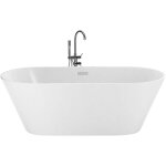 Baignoire moderne acrylique 150 x 75 cm autoportante forme ovale système de trop - plein blanche havana ... Baignoire moderne acrylique 150 x 75 cm autoportante forme ovale système de trop - plein blanche havana ...