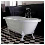 Baignoire lot charly ovale rtro avec pieds patte de lion blanc