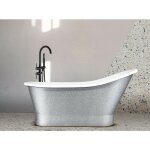 Azura home design - baignoire îlot chrome glam avec bonde chrome gloria 160x68 Azura home design - baignoire îlot chrome glam avec bonde chrome gloria 160x68