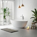 Baignoire îlot design ovale florida blanche 165 cm mat Baignoire îlot design ovale florida blanche 165 cm mat