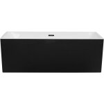 Baignoire moderne acrylique autoportante rectangulaire systme trop - plein noire rios