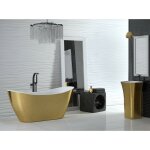 Baignoire �lot glam dor�e avec bonde dor�e viya 160x70