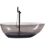 Beliani - baignoire Îlot noire en fonte minérale translucide 169 x 78 cm ovale blancarena Beliani - baignoire Îlot noire en fonte minérale translucide 169 x 78 cm ovale blancarena