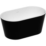 Vente - unique ? baignoire baln�o �lot ovale 130 x 71 x 58 cm ? 1 place ? 180l ? acrylique noir ? tablier ...