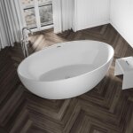Bernstein - baignoire lot ovale moderne acrylique salle de bain - 175x100x58cm - blanc brillant - destino ...