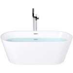 Baignoire moderne en acrylique syst�me de trop - plein forme ovale autoportante 170 cm blanche havana ...