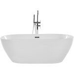Beliani - baignoire moderne autoportante ovale en acrylique avec systme trop - plein 150 x 75 cm blanche ...