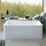 Duravit - baignoire murale en acrylique rectangulaire � encastrer, 2 dossiers inclin�s, 2 places - 180x80x49, ...