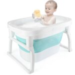 Baignoire pliable bébé, plastique bain bebe, avec capteur de température et tabouret, capacité de charge ... Baignoire pliable bébé, plastique bain bebe, avec capteur de température et tabouret, capacité de charge ...