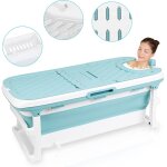 Swanew - baignoire pliable pour adulte avec couverture mobile baignoire portable plastique pour spa 132cm ...