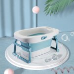 Skecten - baignoire pliable pour enfants et bébé, design ergonomique 85. 3x55. 5x43. 7cm bleu et blanc ... Skecten - baignoire pliable pour enfants et bébé, design ergonomique 85. 3x55. 5x43. 7cm bleu et blanc ...