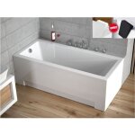 Otitec - baignoire rectangulaire blanc - modern - 130x70 - avec tablier - repose t�te offert - blanc