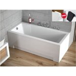 Otitec - baignoire rectangulaire blanc - modern - 140x70 - avec tablier - repose t�te offert - blanc