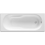 Roca baignoire rectangulaire polo 160x70cm avec dossier, accoudoirs, poign�es sculpt�es, � poser, pieds ...