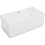 Baignoire semi - �lot rectangulaire - 315 l - 170 x 80 x 58 cm - blanche - acrylique - pikaia