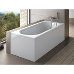 Azura home design ? baignoire rectangulaire 150 x 75 cm ? acrylique blanc arm� de fibre de verre ? tablier ...