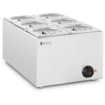 Bain - marie professionnel - royal catering - puissance : 640 w - 6 x bacs gn 1 / 6 bacs