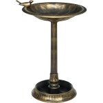 Outsunny - bain d'oiseaux abreuvoir pour oiseaux jardinière 3 en 1 dim. ø 50 x 72h cm pp bronze antique ... Outsunny - bain d'oiseaux abreuvoir pour oiseaux jardinière 3 en 1 dim. ø 50 x 72h cm pp bronze antique ...