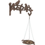 Bain d'oiseaux, conception en fonte de fer, fixation murale, h x l x p : 42 x 25 x 10, 5 cm, marron - ...