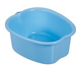 Bain de pieds, bassine en plastique, lavage pieds, effet massage, hxlxp : 15 x 33 x 38 cm, bleu - relaxdays ...