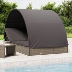 Bain de soleil 2 places avec toit - chaise de jardin transat de jardin - rond gris 211x112x140 cm bv677605 ...