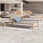Bizzotto - bain de soleil 200x74x98 cm en aluminium effet bois taupe