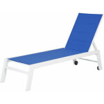 Happy garden - bain de soleil barbados en textil�ne bleu - aluminium blanc