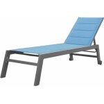 Happy garden - bain de soleil barbados en textil�ne bleu gris - aluminium anthracite