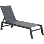 Happy garden - bain de soleil barbados en textil�ne gris - aluminium gris anthracite