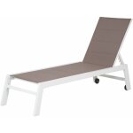 Happy garden - bain de soleil barbados en textil�ne taupe - aluminium blanc