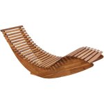 Bain de soleil � bascule pour jardin et patio en bois d'acacia clair naturel brescia ii