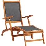 Bonnevie - bain de soleil chaise de jardin transat de jardin - bois d'acacia solide et textilne bv263612 ...