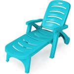 Costway - bain de soleil, chaise longue jardin exterieur pliable dossier inclinable � 5 positions avec ...