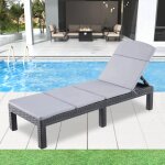Bain de soleil - chaise longue - transat de soleil rsine imitation rotin tress - coussin - dossier ...