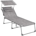 Songmics bain de soleil grand, chaise longue pliable, transat, 71 x 200 x 38 cm, capacit� de charge 150 ...