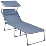 Songmics bain de soleil grand, chaise longue pliable, transat, 71 x 200 x 38 cm, capacit� de charge 150 ...