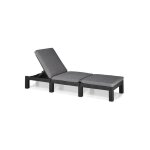 Bain de soleil en imitation resine tressee allibert - 4 positions - daytona de luxe - gris graphite