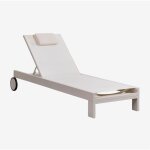 Sklum - chaise longue inclinable en aluminium avec coussin akelia blanc gardenia