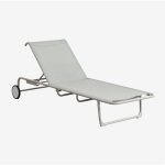 Bain de soleil inclinable en aluminium leyanis sklum vert kaki