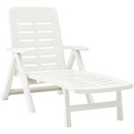 Bonnevie - bain de soleil pliable chaise de jardin - transat de jardin plastique blanc bv411715