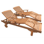 Habitat et jardin - bain de soleil pliant en bois exotique 'singapour' - maple - marron clair - lot de ...