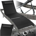 Tectake - bain de soleil en rotin rsistant et anti - uv dossier rglable sur 6 positions