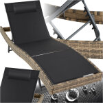 Tectake - bain de soleil en rotin rsistant et anti - uv dossier rglable sur 6 positions