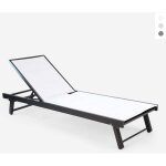 Bain de soleil avec roues et dossier r�glable transat rimini - gris fonc�