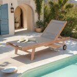 M&s - bain de soleil en teck et textilne - gardena