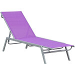 Outsunny - bain de soleil transat - chaise longue - design contemporain - dossier inclinable multi - ...