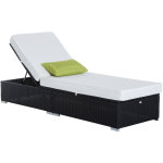 Homcom - bain de soleil transat grand confort 195l x 68l x 31h cm dossier inclinable multi - positions ...